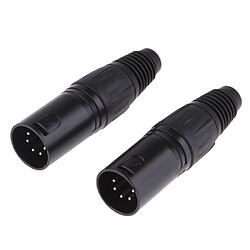 4 Pièces 5Pin / 5P XLR Connector Plug Mâle + Femelle Audio Microphone Connector pour Audio Microphone pas cher