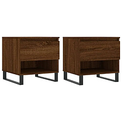 Maison Chic Lot de 2 Tables basses,Table Console pour salon chêne marron 50x46x50 cm bois d'ingénierie -MN72896