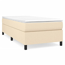 Maison Chic Structures de lit + matelas,Lit à sommier tapissier et matelas pour Chambre Crème 90x190 cm Tissu -MN93736