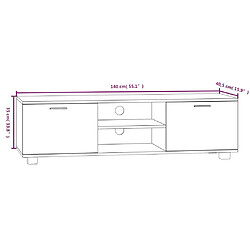 vidaXL Meuble TV Gris béton 140x40,5x35 cm Bois d'ingénierie pas cher