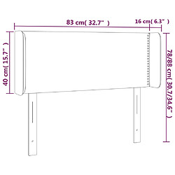 Acheter vidaXL Tête de lit avec oreilles Gris foncé 83x16x78/88 cm Velours