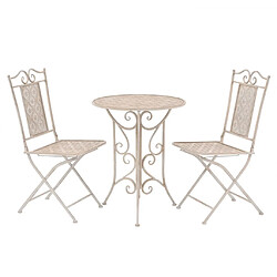 vidaXL Mobilier de bistro 3 pcs Acier Blanc