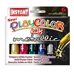 Instant - Playcolor Metallic - Gouache solide en stick - 6 couleurs - 10 g