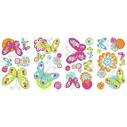 Thedecofactory BRUSHWORK BUTTERFLY - Stickers repositionnables papillons et motifs printaniers