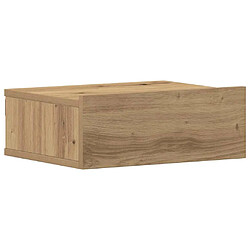 vidaXL Table de chevet flottante chêne artisanal bois d'ingénierie