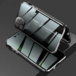 Coque en cadre métallique Verrouiller le cadre d'installation double face lentille anti-peep noir pour votre Apple iPhone 12 Pro