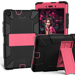 Wewoo Pour Galaxy Tab A8.0 2019 / T290 Housse de protection en silicone bicolore antichoc avec support noir + rose vif