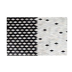 Acheter Beliani Tapis en cuir blanc et noir 140 x 200 cm MALDAN