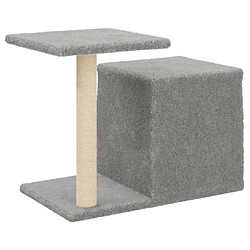 Acheter Helloshop26 Arbre à chat meuble tour grimper jouet grattage grattoir escalade plateforme avec griffoirs en sisal clair 50,5 cm gris 02_0022609