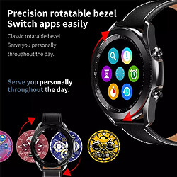 Universal Smartwatch 1,75 pouces écran tactile fréquence cardiaque homme et femme IP68 imperméable Bluetooth appelé smartwatch bracelet en cuir authentique | smartwatch (noir)