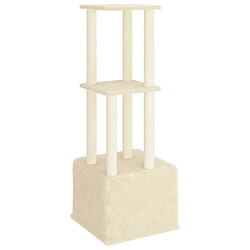 Avis Helloshop26 Arbre à chat meuble tour grimper jouet grattage grattoir escalade plateforme avec griffoirs en sisal 133,5 cm crème 02_0022470