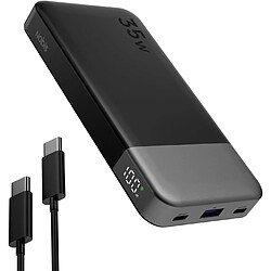 SANAG Chargeur Portable, 35W 10000Mah Power Bank Chargement Rapide, Pd Qc 4.0 Batterie D'Affichage Led, Usb C In/Out Chargeur De Téléphone Portable Pour Iphone Ipad Samsung Android Etc. (Noir)