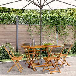 vidaXL Chaises pliables de jardin 4 pcs gris bois d'acacia massif