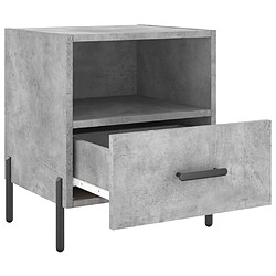 Acheter vidaXL Tables de chevet 2pcs gris béton 40x35x47,5cm bois d’ingénierie