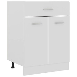 vidaXL Armoire de plancher à tiroir Blanc 60x46x81,5cm Bois ingénierie