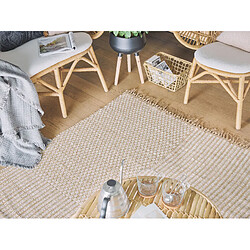 Avis Beliani Tapis beige à carreaux 140 x 200 cm ADABAG