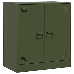 vidaXL Buffet vert olive 67x39x73 cm acier