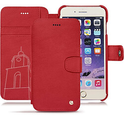 Housse cuir Apple iPhone 7 Plus - Rabat portefeuille - Rouge troupelenc ( Pantone #AB191A ) - NOREVE