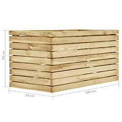 Acheter vidaXL Lit surélevé 100x50x50 cm Bois de pin imprégné