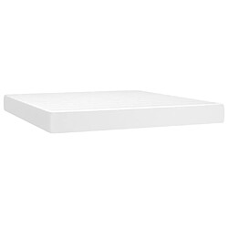 Acheter vidaXL Sommier à lattes de lit avec matelas Blanc 160x200cm Similicuir