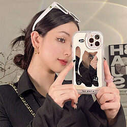 GUPBOO Étui pour iPhone13 Étui de téléphone portable miroir de chat souriant de style japonais et coréen pour les femmes