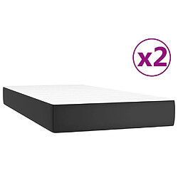 Acheter vidaXL Sommier à lattes de lit avec matelas Noir 200x200 cm Similicuir