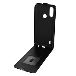 Avizar Étui Motorola Moto E7i Power Clapet Vertical Porte-carte Effet Lisse Noir