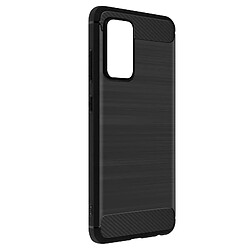 Avizar Coque Galaxy A52, A52 5G et A52S Coins Renforcés Carbone Effet Brossé - Noir