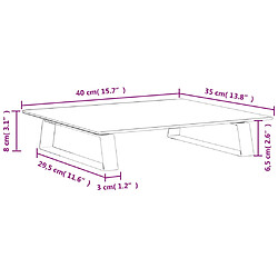 vidaXL Support de moniteur noir 40x35x8 cm verre trempé et métal pas cher