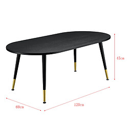 Table Basse Fontana 47 x 120 x 60 cm Noir Mat Laqué Laiton [en.casa]