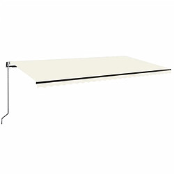 Maison Chic Auvent automatique | Store banne extérieur | Marquise avec capteur de vent et LED 600x350 cm Crème -MN48259