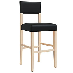 Avis vidaXL Chaises de bar lot de 2 bois massif d'hévéa et similicuir