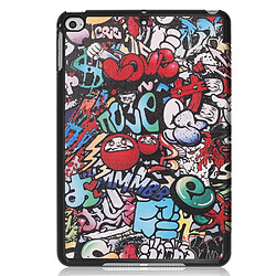 Etui en PU support triple motif imprimé motif graffiti pour votre Apple iPad mini (2019)