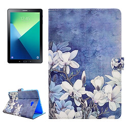 Wewoo Housse Étui blanc pour Samsung Galaxy Tab A 10.1 2016 / P580 Fleurs Motif Horizontal en cuir Flip avec support & Slots de cartes Portefeuille