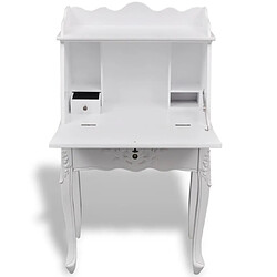 Acheter Helloshop26 Bureau table poste de travail meuble d'ordinateur informatique étude en style français bois blanc 02_0023780