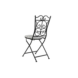 Pegane Lot de 2 chaises de jardin noir en fer forgé - Largeur 39 x Hauteur 93 x Profondeur 50 cm