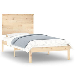 Maison Chic Lit Moderne Chambre - Cadre/structure de lit pour adulte bois massif 75x190 cm petit simple -MN47697