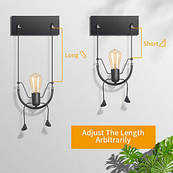 Acheter Stoex (2PCS) Applique Murale Rétro Applique Créative Lampe Murale D'Intérieur, Noire, Pour Chambre À Coucher, Salon, Couloir, E27