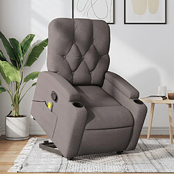 vidaXL Fauteuil inclinable de massage Taupe Tissu