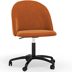 ICONIK INTERIOR Chaise de Bureau Rembourrée - Velours - Evelyne Orange