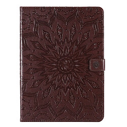 Etui en PU motif tournesol avec support marron pour votre Samsung Galaxy Tab A7 10.4 (2020)/T505/T500