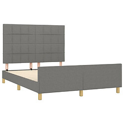 Acheter Maison Chic Lit adulte - Cadre Structure de lit avec tête de lit Contemporain Gris foncé 140x190 cm Tissu -MN56494