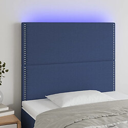 Maison Chic Tête de lit moderne à LED lumineuse pour chambre - Décoration de lit Bleu 80x5x118/128 cm Tissu -MN27321