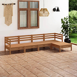 Maison Chic Salon de jardin 5 pcs - Table et chaises d'extérieur - Mobilier/Meubles de jardin Moderne Bois de pin massif Marron miel -MN73914