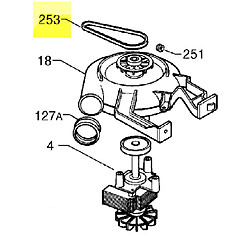 COURROIE DE TURBINE POUR LAVE LINGE ARTHUR MARTIN - 124082720