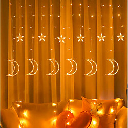 Rideau lumineux Moon in the Room ML46 12 glaçons 138 LED 3m Étoiles et lunes blanc chaud