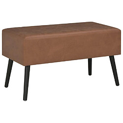 Helloshop26 Banquette pouf tabouret meuble banc avec tiroirs 80 cm marron foncé synthétique 3002159