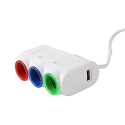 Avis Wewoo HECHENGLI HC-303 En Plastique Shell 120 W 3 Sockets Voiture Allume-Cigare Chargeur de avec 3.1A Double Ports USB Coloré Indicateur Lumière Trois de Commande Indépendant