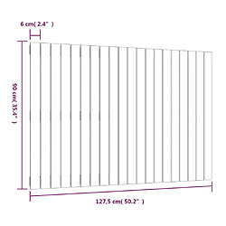 vidaXL Tête de lit murale Gris 127,5x3x90 cm Bois massif de pin pas cher