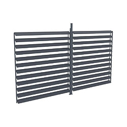 Avis Vente-Unique Claustra brise soleil orientable en aluminium pour pergola bioclimatique anthracite - L3,68 x H2,2 m - BOLSENA